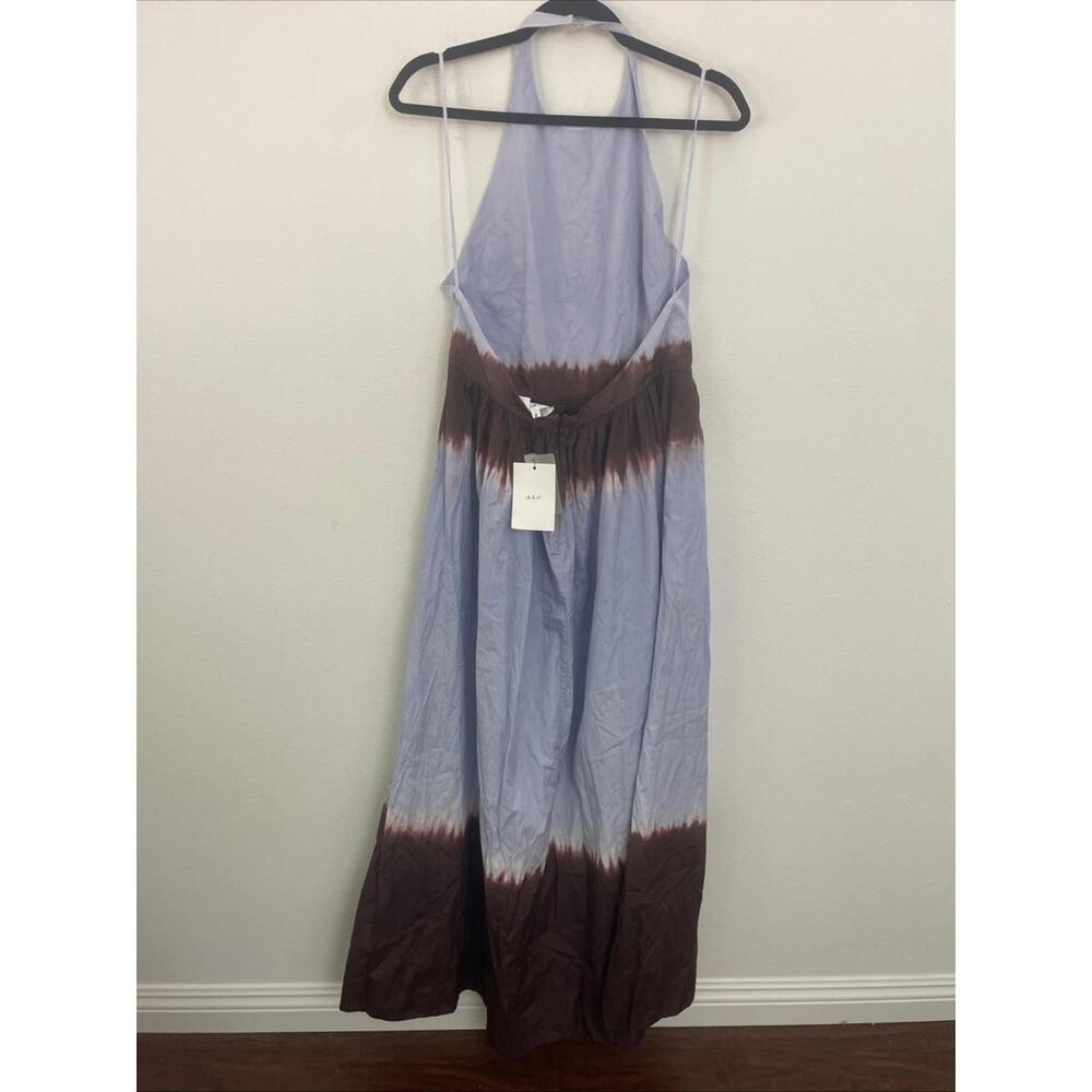 ALC Halter Blair Dress Ombré Tie Dye Brown Purple Beach Maxi Poplin size 10 $595 - Picture 11 of 13